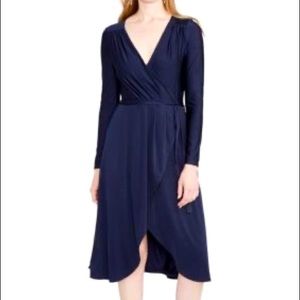 Navy RACHEL Rachel Roy Slub Jersey Wrap Dress Size Medium